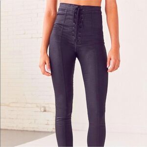 BDG | Women’s Black Coated Lace up High Rise Skinny Pants 27W